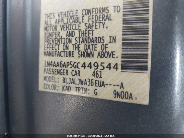 Nissan Maxima 3.5 Sv 2016 1N4AA6AP5GC449544 Image 9