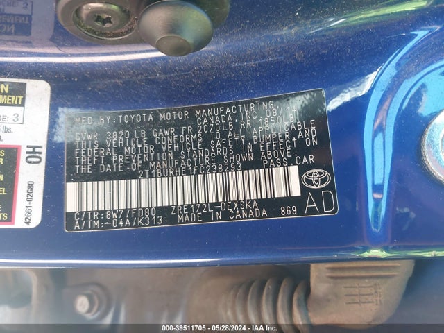 Toyota Corolla S Plus 2015 2T1BURHE1FC238293 Image 9