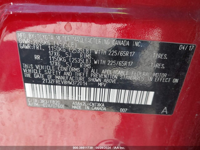 Toyota RAV4 LE 2017 2T3ZFREV8HW372014 Image 9