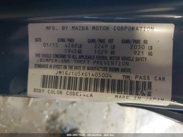 JM1GJ1U5XG1405004 Mazda Mazda6 I Sport