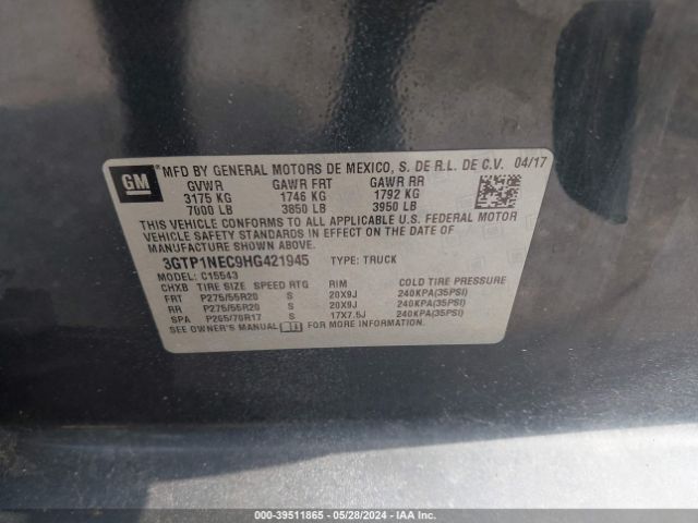 3GTP1NEC9HG421945 GMC Sierra 1500 Slt