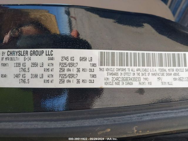 2C4RC1BG8ER439233 Chrysler Town & Country Touring