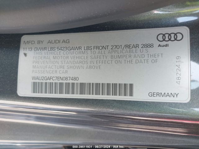 WAU2GAFC7EN087480 Audi A7 3.0t Premium Plus