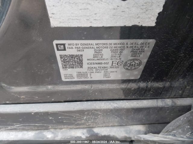 3GKALTEX8KL366320 GMC Terrain Sle