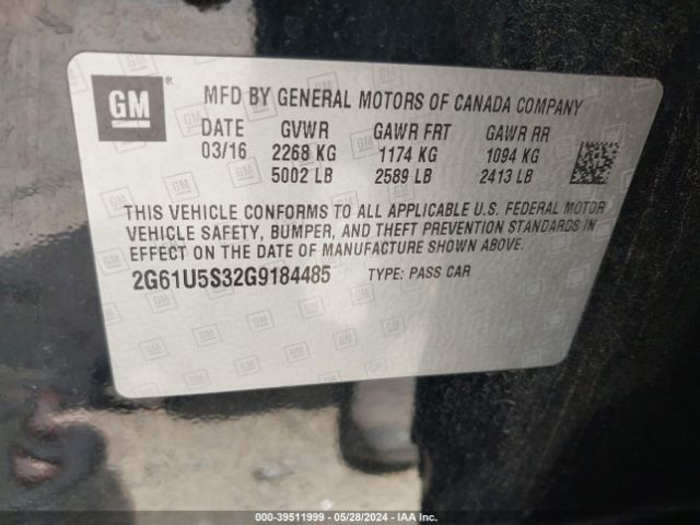 2G61U5S32G9184485 Cadillac Xts W20 Livery Package