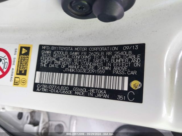 JTHBK1GG3E2091559 Lexus ES 350