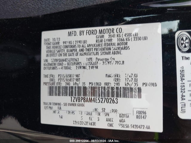 Ford Mustang V6 2014 1ZVBP8AM4E5270263 Image 9