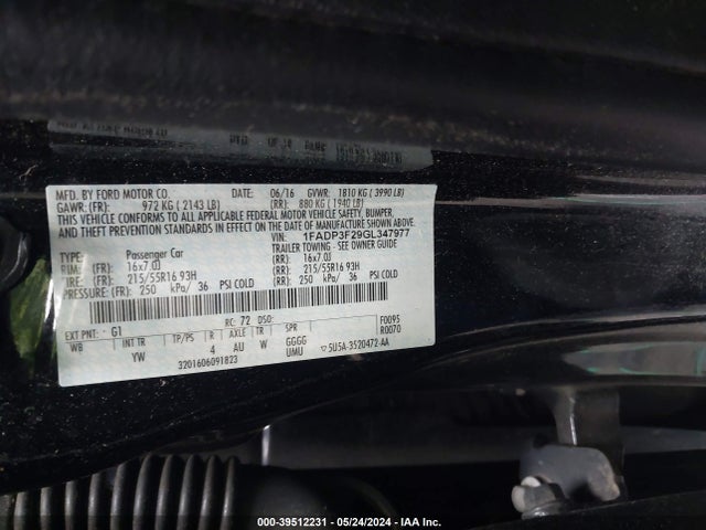 Ford FOCUS SE 2016 1FADP3F29GL347977 Image 9