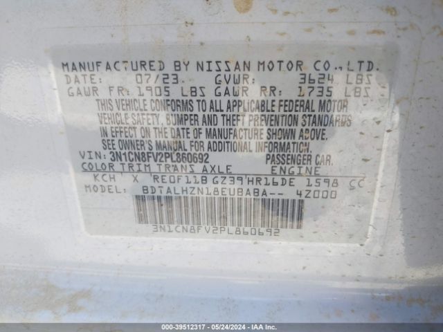 3N1CN8FV2PL860692 Nissan Versa 1.6 Sr Xtronic Cvt