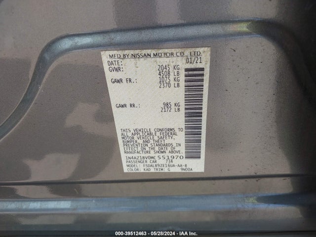 Nissan Leaf S 40 Kwh 2021 1N4AZ1BV0MC551970 Image 9
