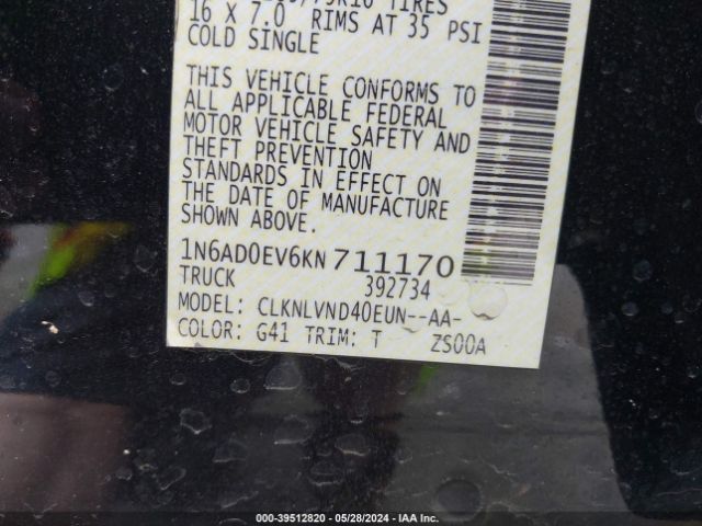 1N6AD0EV6KN711170 Nissan Frontier Pro-4x