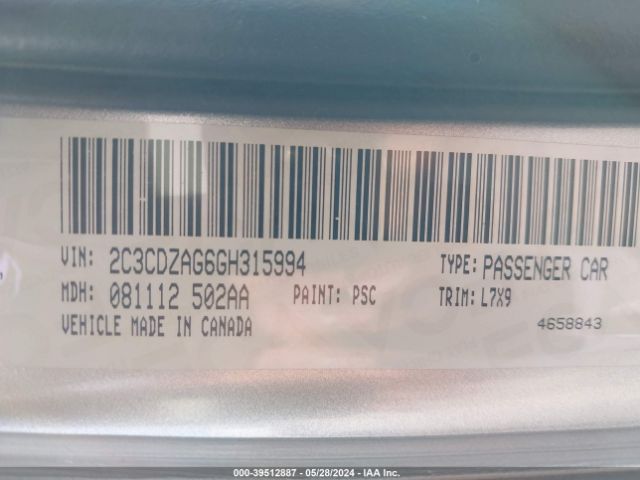 2C3CDZAG6GH315994 Dodge Challenger Sxt