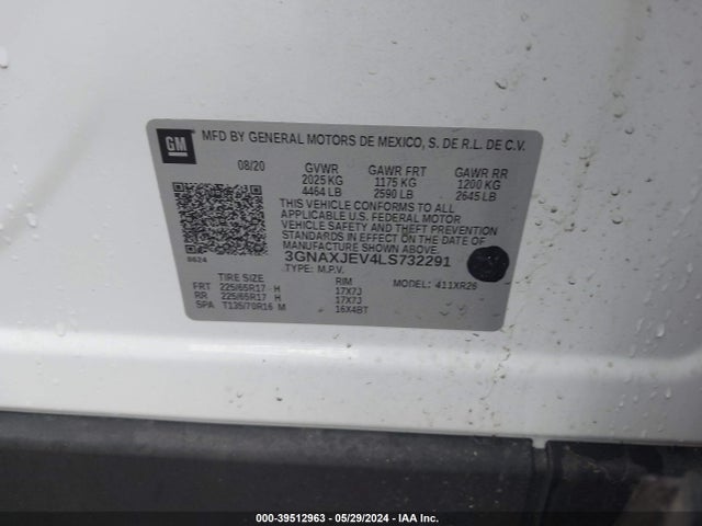 Chevrolet Equinox Fwd 2fl 2020 3GNAXJEV4LS732291 Image 9