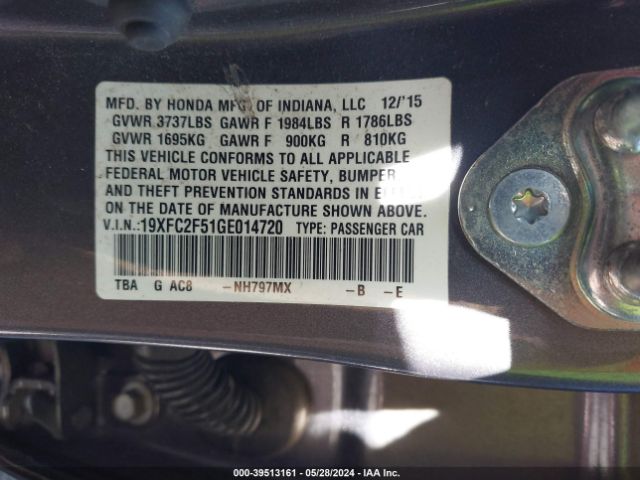 19XFC2F51GE014720 Honda Civic Lx