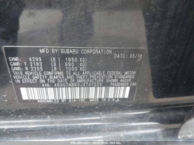 4S3GTAB60J3747305 Subaru Impreza 2.0i Premium
