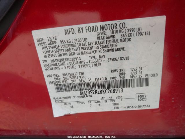 MAJ3S2KE8KC268913 Ford Ecosport Titanium