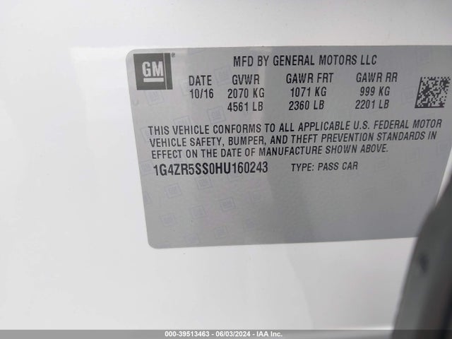 1G4ZR5SS0HU160243 Buick Lacrosse Premium