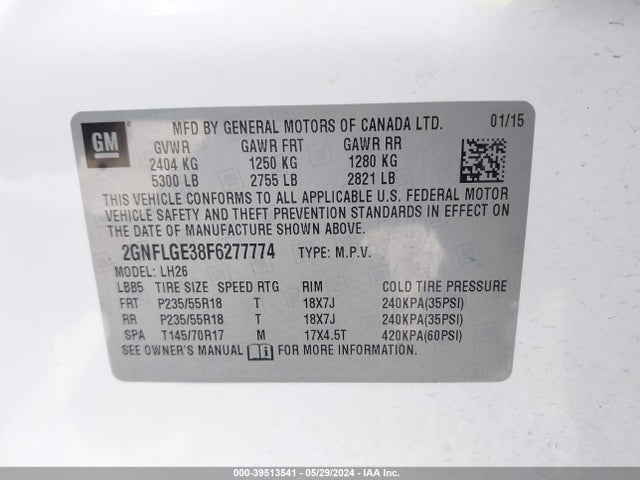 Chevrolet Equinox 2lt 2015 2GNFLGE38F6277774 Image 9