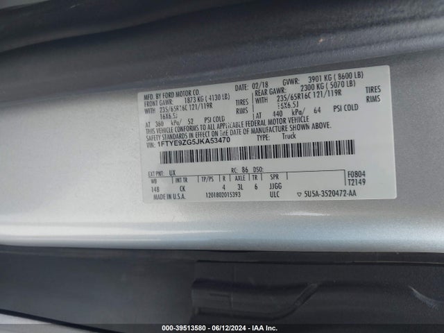 Ford Transit-150 2018 1FTYE9ZG5JKA53470 Image 9