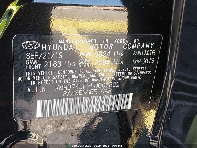 Hyundai ELANTRA SE 2020 KMHD74LF2LU002832 Image 9