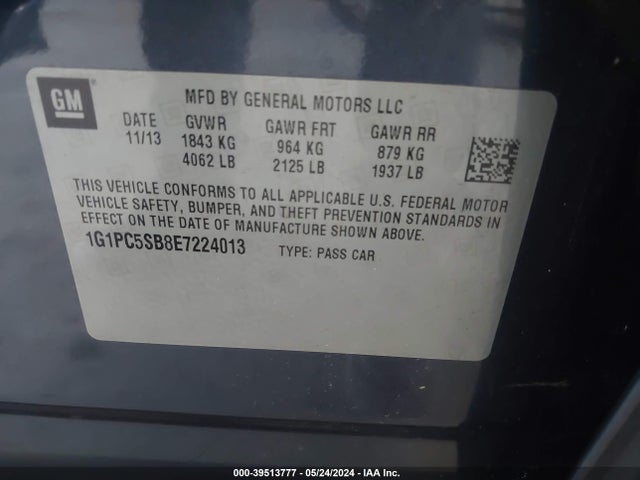 Chevrolet Cruze 1lt Auto 2014 1G1PC5SB8E7224013 Image 9