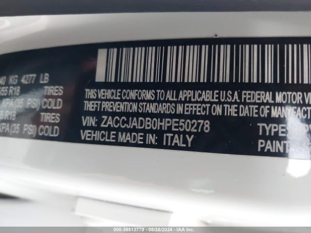 ZACCJADB0HPE50278 Jeep Renegade Limited Fwd