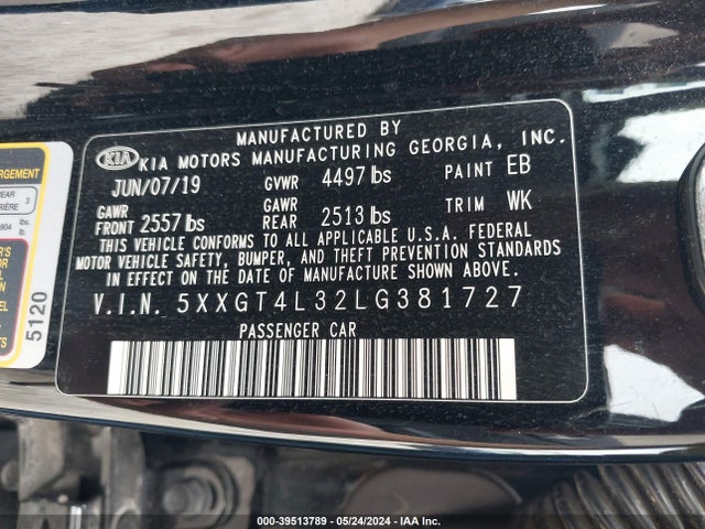 KIA Optima Lx 2020 5XXGT4L32LG381727 Image 9