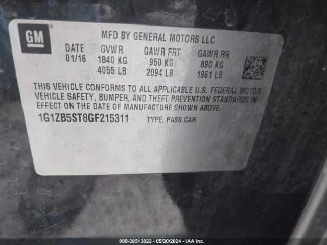 1G1ZB5ST8GF215311 Chevrolet MALIBU LS