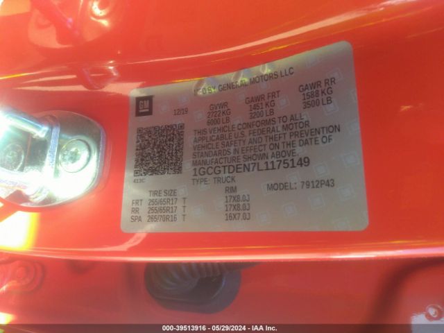 1GCGTDEN7L1175149 Chevrolet Colorado 4wd  Short Box Z71