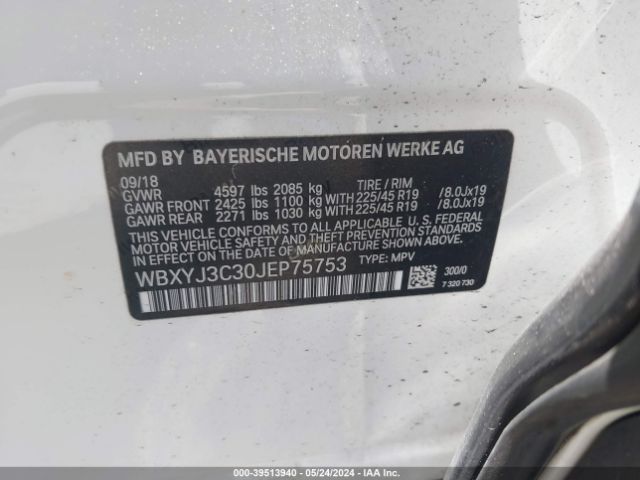 WBXYJ3C30JEP75753 BMW X2 Sdrive28i