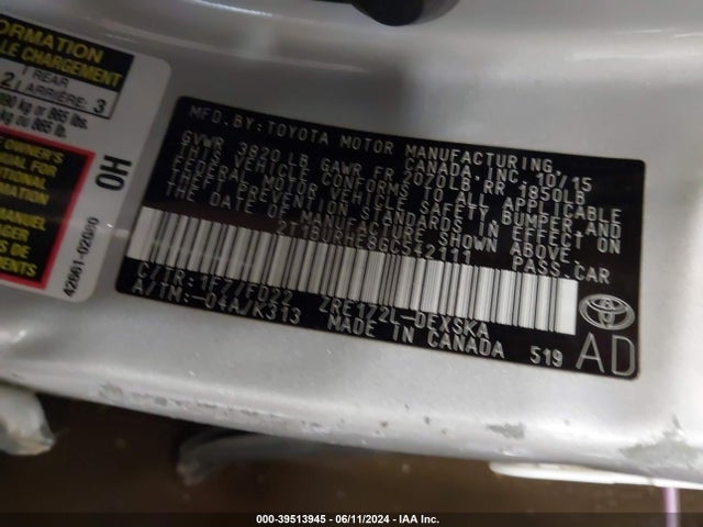 Toyota Corolla S Plus 2016 2T1BURHE8GC542111 Image 9