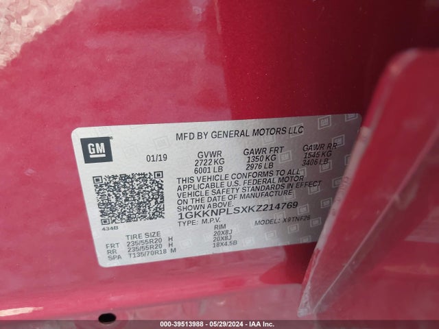 GMC Acadia Denali 2019 1GKKNPLSXKZ214769 Image 9