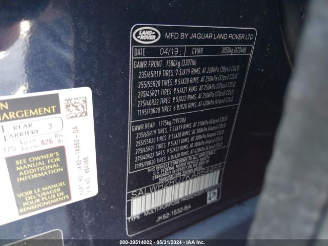 SALWR2RU7KA864468 Land Rover Range Rover Sport Hse Mhev