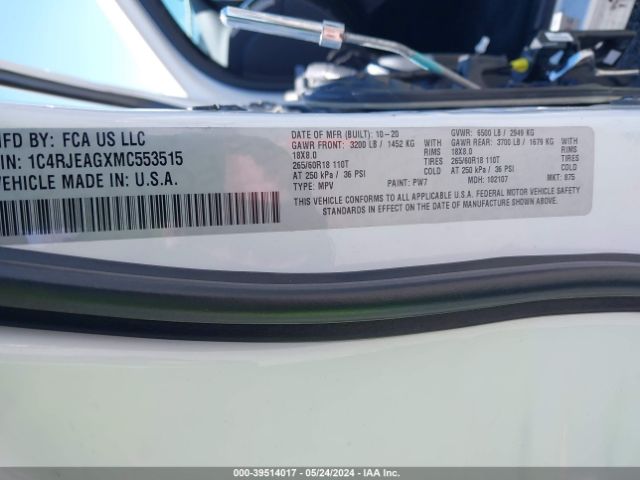 1C4RJEAGXMC553515 Jeep Grand Cherokee Laredo E 4x2