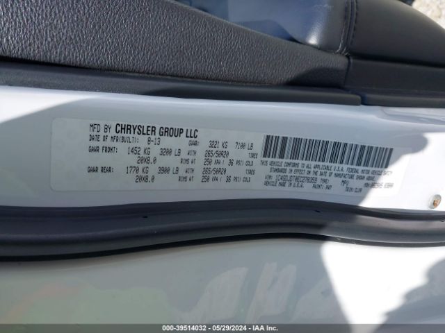 1C4SDJDT0EC278359 Dodge DURANGO LIMITED