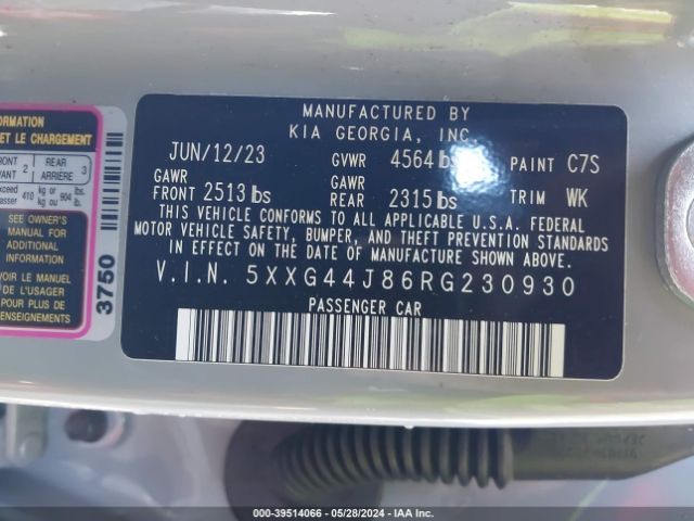 5XXG44J86RG230930 KIA K5 Gt