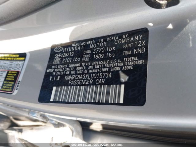 KMHRC8A3XLU015734 Hyundai Venue Sel