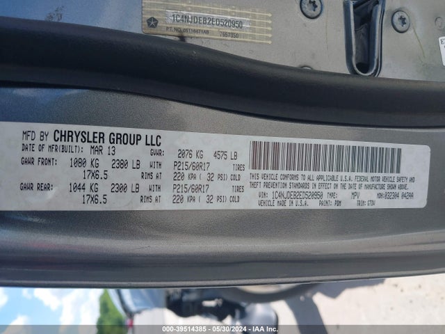 1C4NJDEB2ED520950 Jeep Compass Latitude
