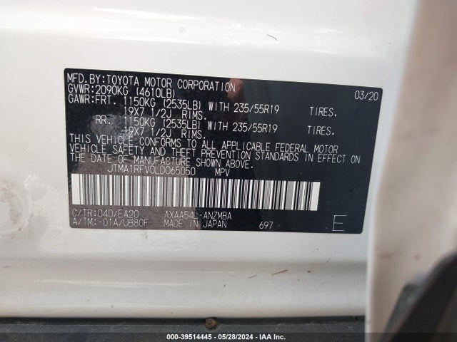 Toyota Rav4 Xle Premium 2020 JTMA1RFV0LD065050 Image 9