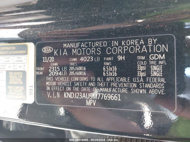 KIA SOUL LX 2021 KNDJ23AU9M7769661 Image 9