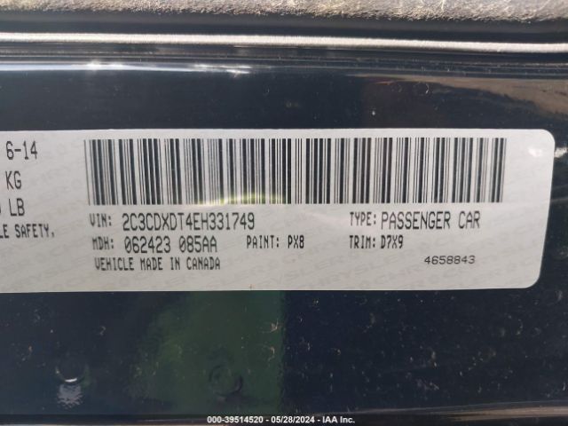 2C3CDXDT4EH331749 Dodge CHARGER R/T
