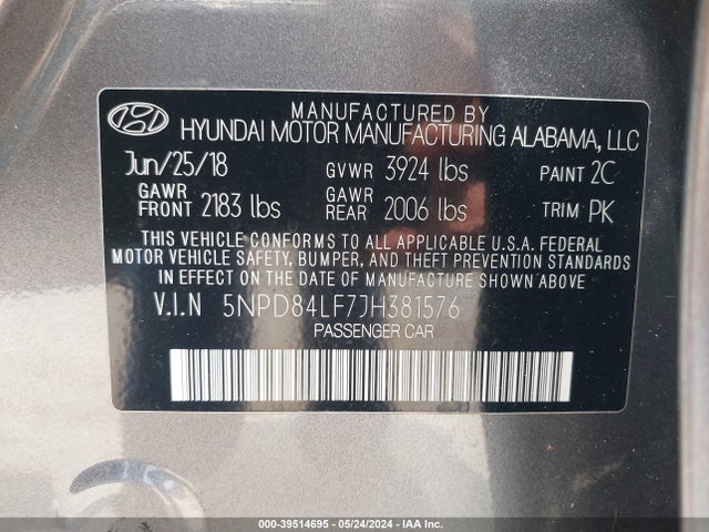 Hyundai Elantra Value Edition 2018 5NPD84LF7JH381576 Image 9