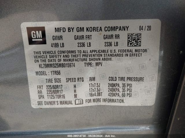 KL79MMS25MB015974 Chevrolet Trailblazer Fwd Ls