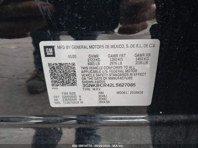 3GNKBCR42LS627085 Chevrolet Blazer Fwd 2lt