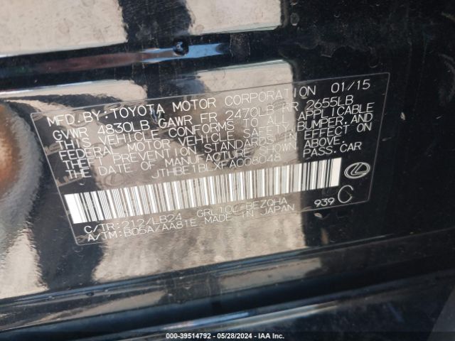 JTHBE1BLXFA008048 Lexus GS 350