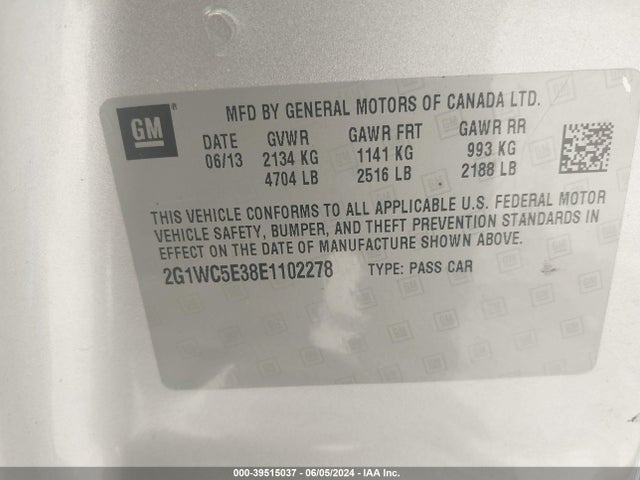 Chevrolet Impala Limited Ltz 2014 2G1WC5E38E1102278 Image 9