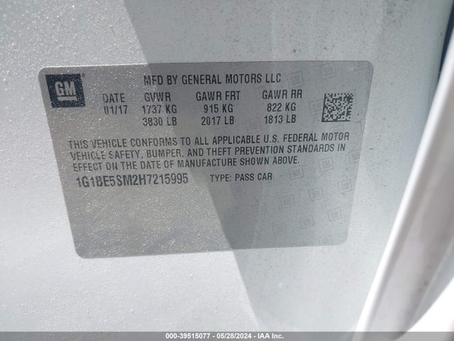 Chevrolet Cruze Lt Auto 2017 1G1BE5SM2H7215995 Image 9