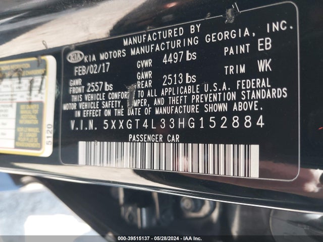 KIA Optima Lx 2017 5XXGT4L33HG152884 Image 9