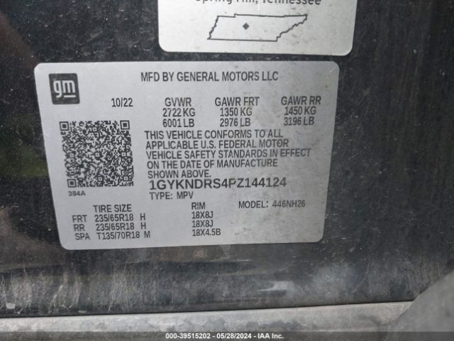 1GYKNDRS4PZ144124 Cadillac Xt5 Awd Premium Luxury