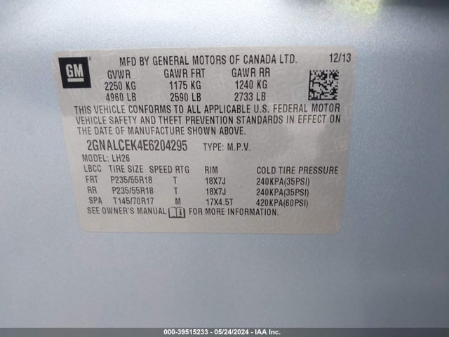 Chevrolet Equinox 2lt 2014 2GNALCEK4E6204295 Image 9
